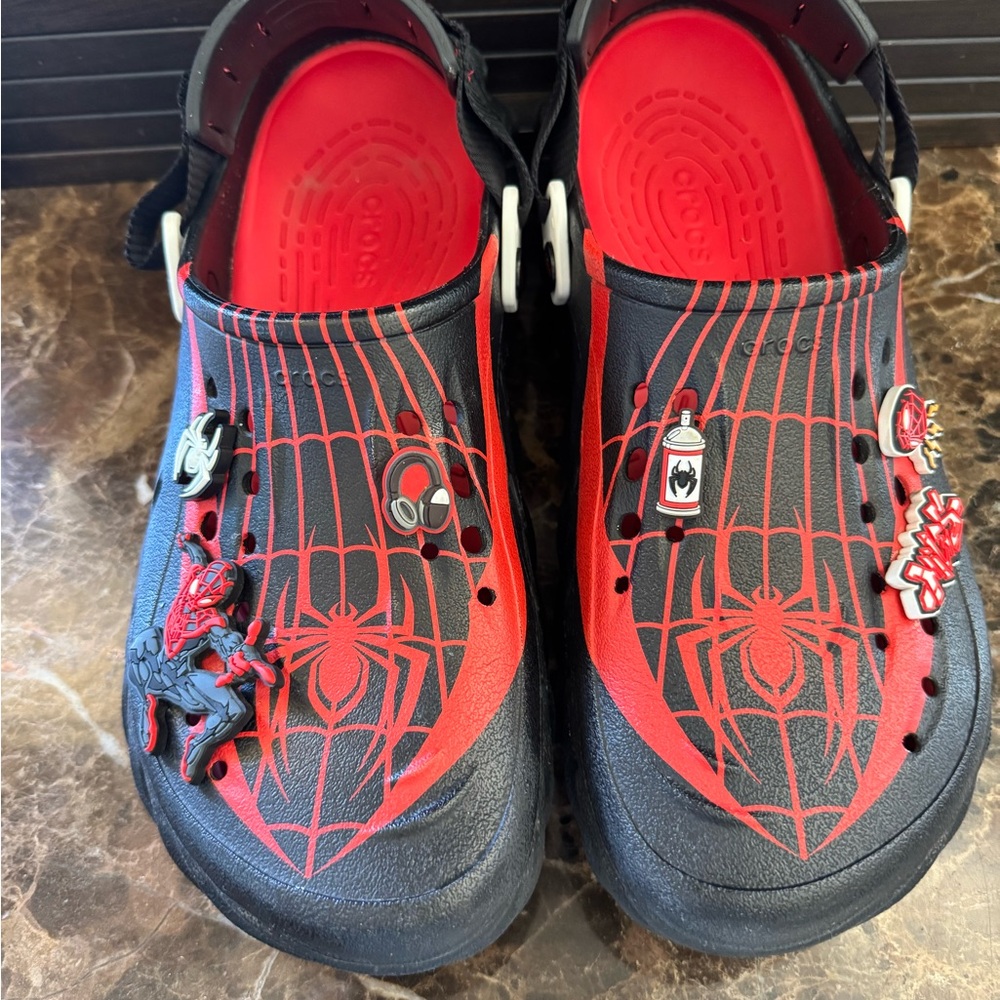 CROCS Men’s  Spider Web Clogs - Black and Red